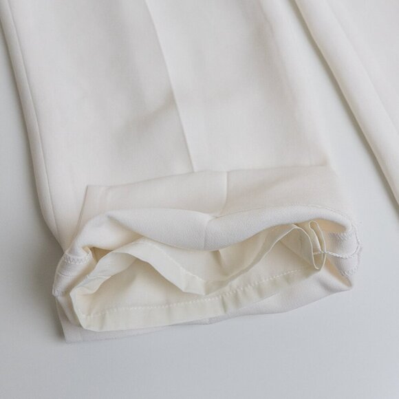 Lafayette 148 New York Bleecker Pant Straigth Office Trouser Ecru / Cloud White - Picture 10 of 14